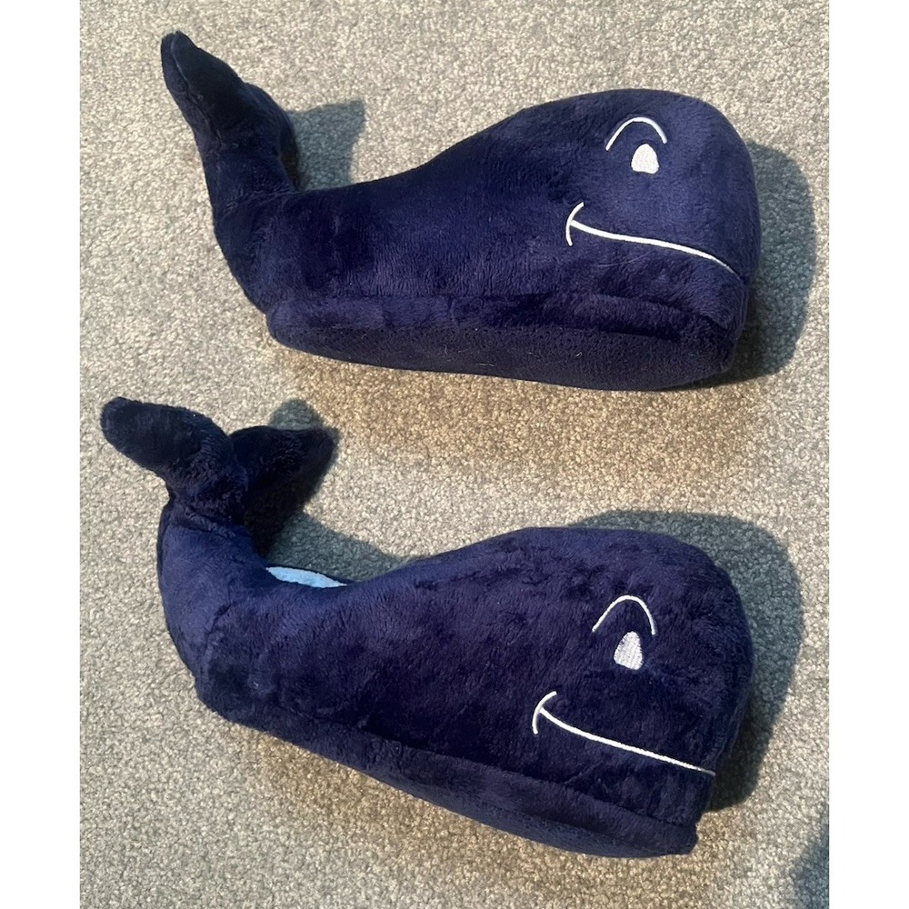 Kids Vineyard Vines Blue Whale Slippers Size XL‎ Great Condition